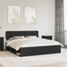 Cadru de pat cu headboard Negru 200 x 200 cm Lemn de pin masiv - WALTI WALTI