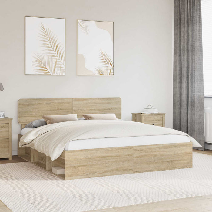 Cadru de pat cu headboard Sonoma 200 x 200 cm Lemn de pin masiv - WALTI WALTI