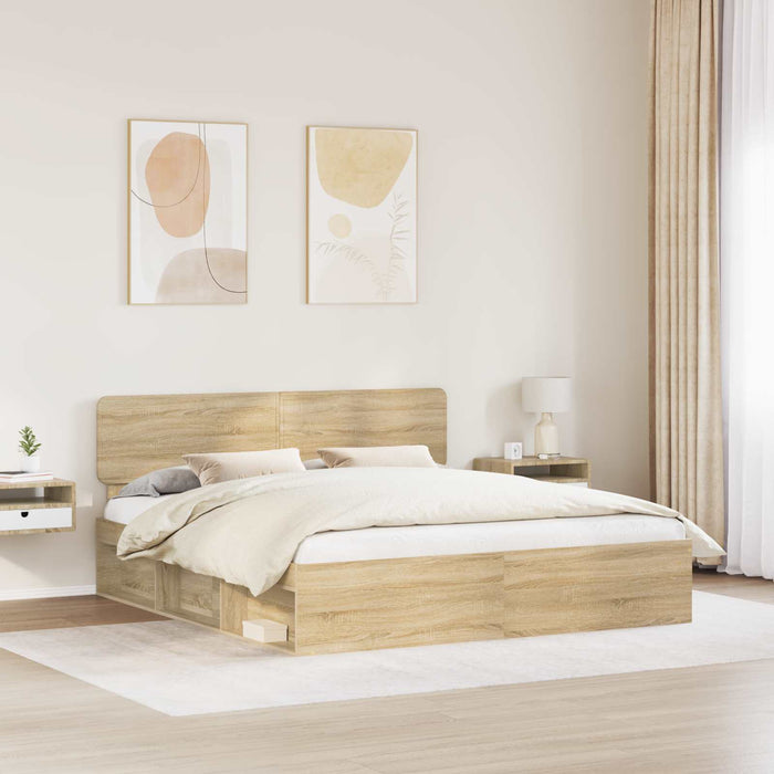 Cadru de pat cu headboard Sonoma 200 x 200 cm Lemn de pin masiv - WALTI WALTI