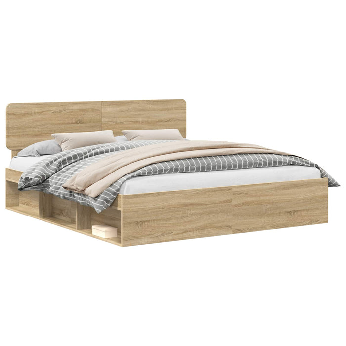 Cadru de pat cu headboard Sonoma 200 x 200 cm Lemn de pin masiv - WALTI WALTI