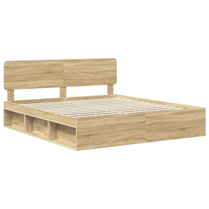Cadru de pat cu headboard Sonoma 200 x 200 cm Lemn de pin masiv - WALTI WALTI
