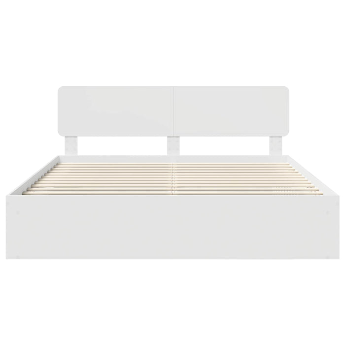Cadru de pat cu headboard Alb 180 x 200 cm Lemn de pin masiv - WALTI WALTI