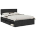 Cadru de pat cu headboard Negru 150 x 200 cm Lemn de pin masiv - WALTI WALTI