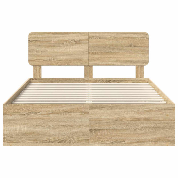 Cadru de pat cu headboard Sonoma 140 x 200 cm Lemn de pin masiv - WALTI WALTI
