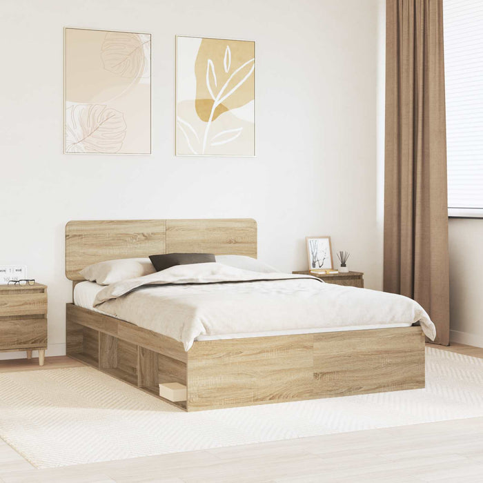 Cadru de pat cu headboard Sonoma 140 x 190 cm Lemn de pin masiv - WALTI WALTI