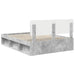 Cadru de pat cu headboard Beton 140 x 190 cm Lemn de pin masiv - WALTI WALTI