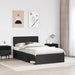 Cadru de pat cu headboard Negru 135 x 190 cm Lemn de pin masiv - WALTI WALTI