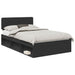Cadru de pat cu headboard Negru 135 x 190 cm Lemn de pin masiv - WALTI WALTI