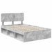 Cadru de pat Gri Concret 135 x 190 cm Lemn de pin masiv - WALTI WALTI