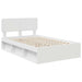 Cadru de pat cu headboard Alb 120 x 200 cm Lemn de pin masiv - WALTI WALTI