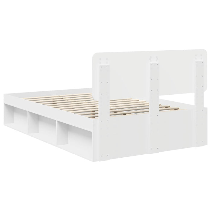 Cadru de pat cu headboard Alb 120 x 190 cm Lemn de pin masiv - WALTI WALTI