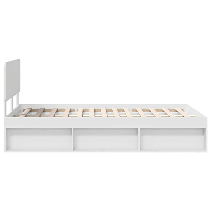 Cadru de pat cu headboard Alb 120 x 190 cm Lemn de pin masiv - WALTI WALTI