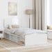 Cadru de pat cu headboard Alb 100 x 200 cm Lemn de pin masiv - WALTI WALTI