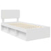 Cadru de pat cu headboard Alb 100 x 200 cm Lemn de pin masiv - WALTI WALTI