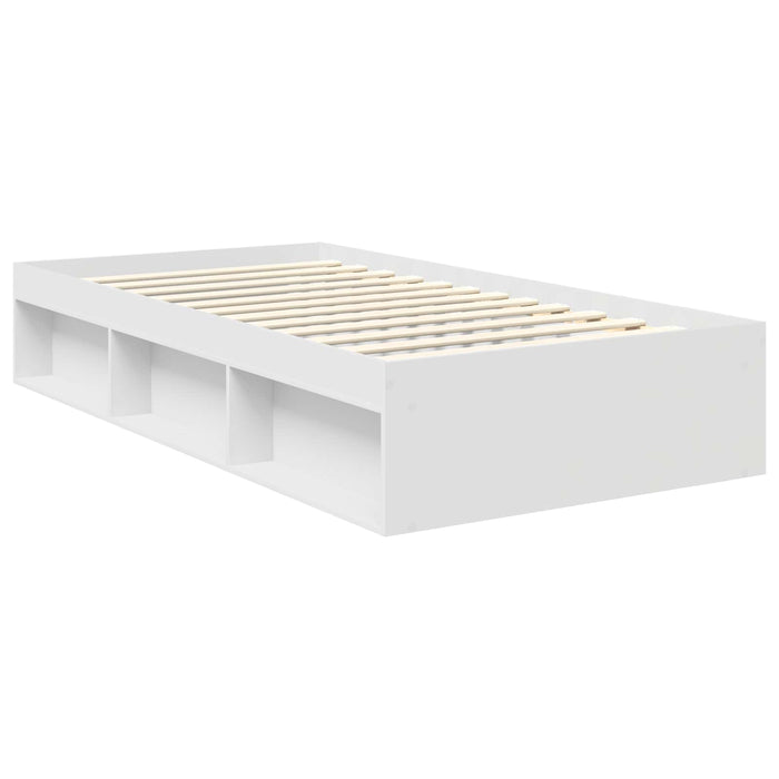Cadru de pat cu headboard Alb 100 x 200 cm Lemn de pin masiv - WALTI WALTI
