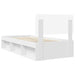 Cadru de pat cu headboard Alb 100 x 200 cm Lemn de pin masiv - WALTI WALTI