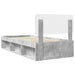 Cadru de pat Gri Concret 100 x 200 cm Lemn de pin masiv - WALTI WALTI