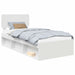 Cadru de pat cu headboard Alb 90 x 200 cm Lemn de pin masiv - WALTI WALTI