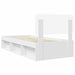 Cadru de pat cu headboard Alb 90 x 200 cm Lemn de pin masiv - WALTI WALTI