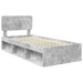 Cadru de pat cu headboard Beton 90 x 200 cm Lemn de pin masiv - WALTI WALTI