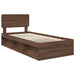 Cadru de pat Stejar închis 90 x 200 cm Lemn de pin masiv - WALTI WALTI