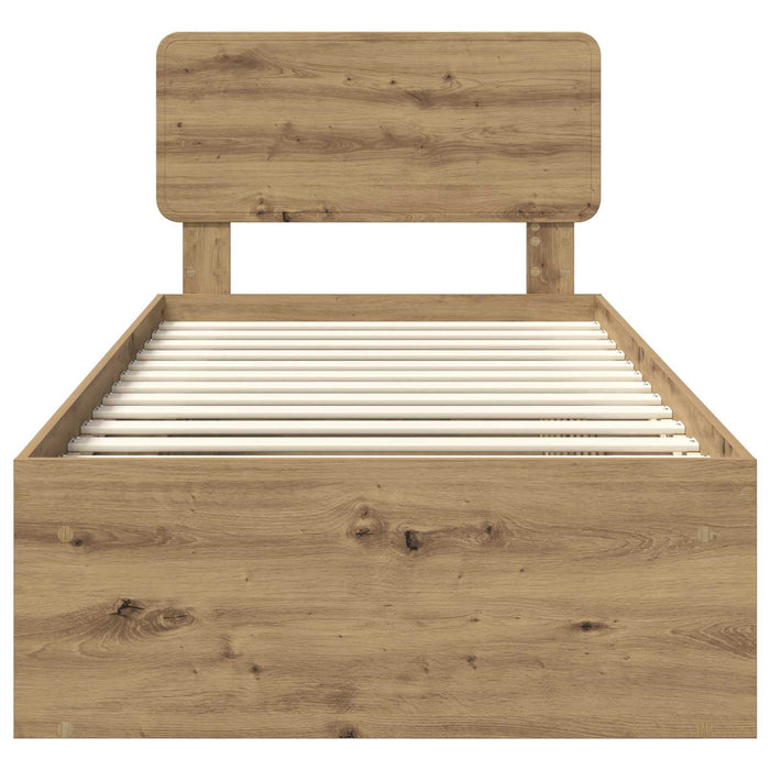 Cadru de pat Stejar artizanal 90 x 200 cm Lemn de pin masiv - WALTI WALTI