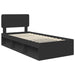 Cadru de pat cu headboard Negru 90 x 190 cm Lemn de pin masiv - WALTI WALTI