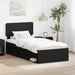 Cadru de pat cu headboard Negru 75 x 190 cm Lemn de pin masiv - WALTI WALTI