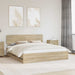 Cadru de pat Stejar Sonoma 200 x 200 cm Lemn Ingineresc - WALTI WALTI