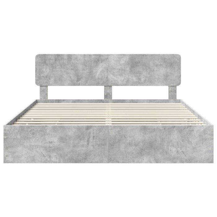 Cadru de pat Gri din beton 180 x 200 cm Lemn Ingineresc - WALTI WALTI
