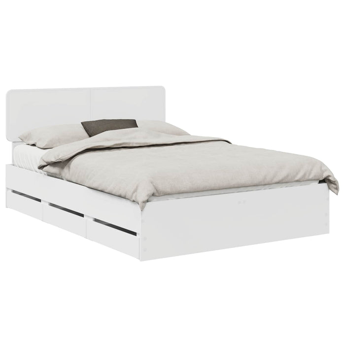 Cadru de pat cu sertar Alb 160 x 200 cm Lemn Ingineresc - WALTI WALTI