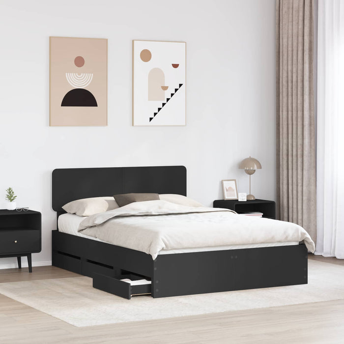 Cadru de pat cu sertar Negru 160 x 200 cm Lemn Ingineresc - WALTI WALTI