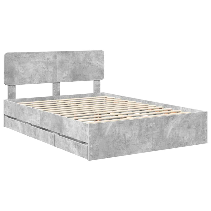 Cadru de pat Gri din beton 160 x 200 cm Lemn Ingineresc - WALTI WALTI