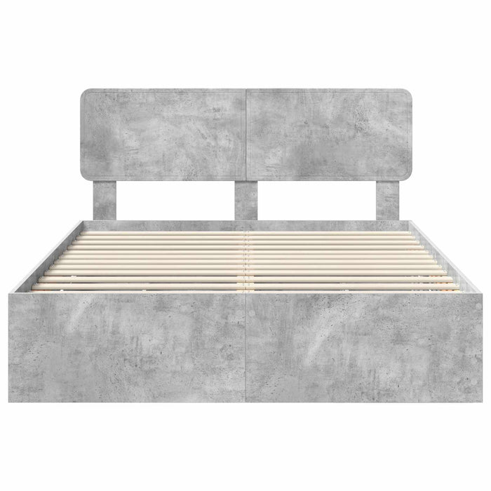 Cadru de pat Gri din beton 160 x 200 cm Lemn Ingineresc - WALTI WALTI