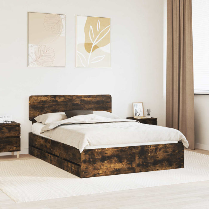 Cadru de pat Stejar fumuriu 160 x 200 cm Lemn Ingineresc - WALTI WALTI
