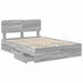 Cadru de pat cu sertar Gri Sonoma 150 x 200 cm Lemn Ingineresc - WALTI WALTI