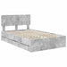 Cadru de pat Gri din beton 135 x 190 cm Lemn Ingineresc - WALTI WALTI