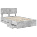 Cadru de pat Gri din beton 135 x 190 cm Lemn Ingineresc - WALTI WALTI