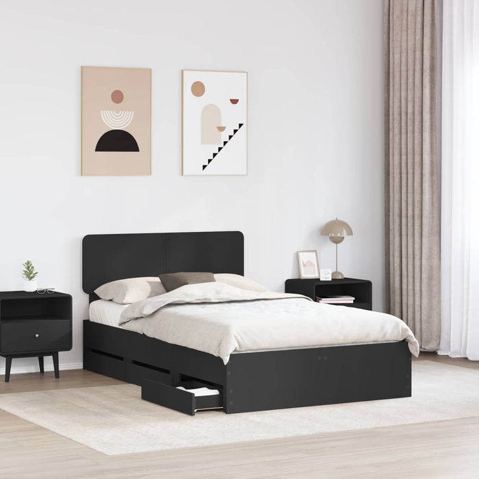 Cadru de pat cu sertar Negru 120 x 190 cm Lemn Ingineresc - WALTI WALTI