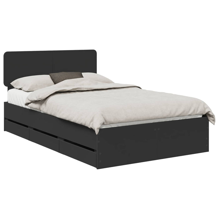Cadru de pat cu sertar Negru 120 x 190 cm Lemn Ingineresc - WALTI WALTI