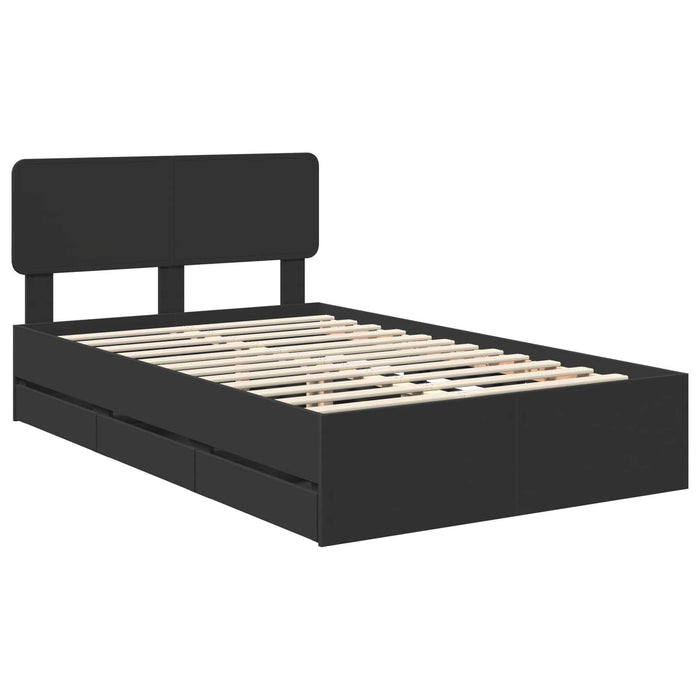 Cadru de pat cu sertar Negru 120 x 190 cm Lemn Ingineresc - WALTI WALTI