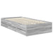 Cadru de pat cu sertar Gri Sonoma 100 x 200 cm Lemn Ingineresc - WALTI WALTI