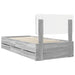 Cadru de pat cu sertar Gri Sonoma 100 x 200 cm Lemn Ingineresc - WALTI WALTI