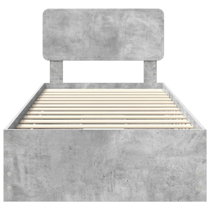 Cadru de pat Gri din beton 90 x 200 cm Lemn Ingineresc - WALTI WALTI