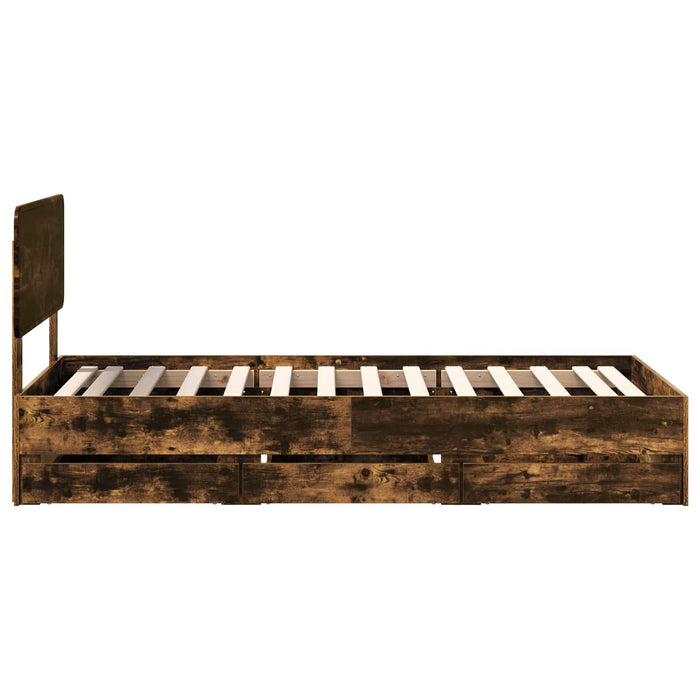 Cadru de pat Stejar fumuriu 90 x 200 cm Lemn Ingineresc - WALTI WALTI