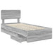 Cadru de pat cu sertar Gri Sonoma 90 x 200 cm Lemn Ingineresc - WALTI WALTI