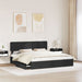Pat cu storage cu headboard Negru 200 x 200 cm Lemn compozit - WALTI WALTI