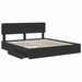 Pat cu storage cu headboard Negru 200 x 200 cm Lemn compozit - WALTI WALTI