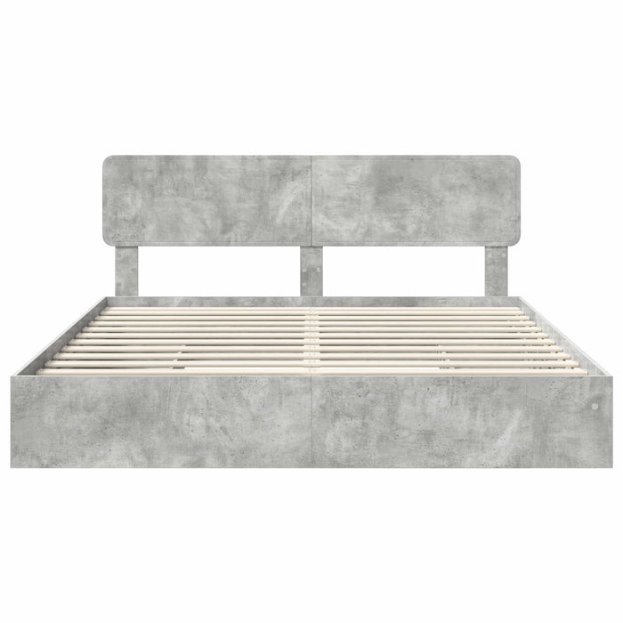 Pat cu storage Gri din beton 200 x 200 cm Lemn compozit - WALTI WALTI