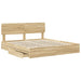 Pat cu storage Stejar Sonoma 180 x 200 cm Lemn compozit - WALTI WALTI